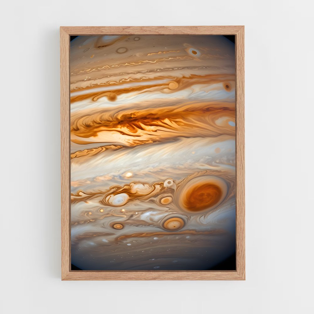 Poster Jupiter mystérieuse tempête rouge – affiche Système solaire (vue 4)